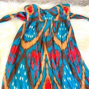 Free People Tribal Strapless Maxi Dress